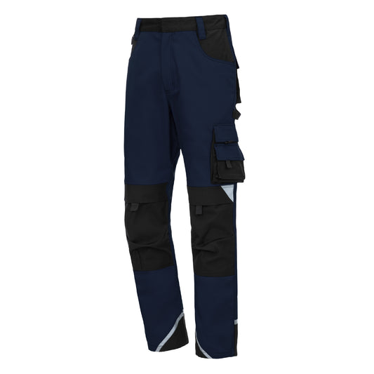 NITRAS MOTION TEX PLUS, pantalon de travail, long, bleu marine / noir