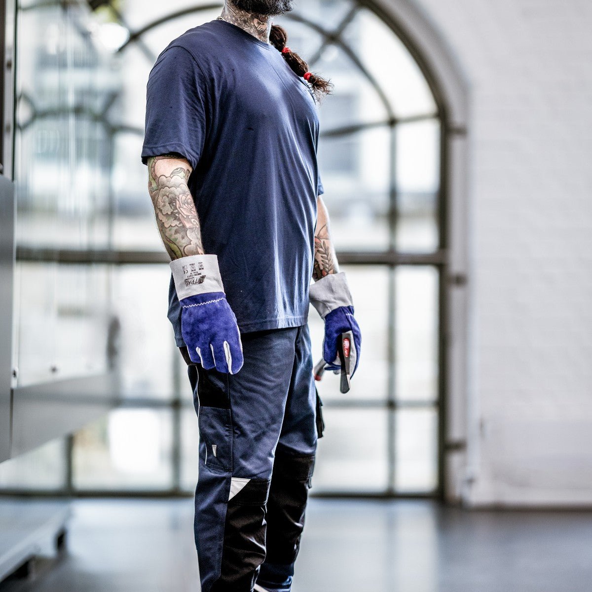 NITRAS MOTION TEX PLUS, pantalon de travail, long, bleu marine / noir