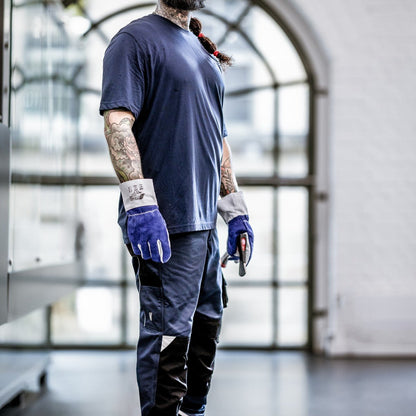 NITRAS MOTION TEX PLUS, pantalon de travail, long, bleu marine / noir