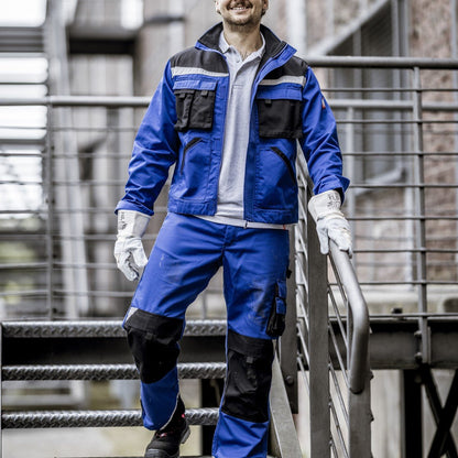 NITRAS MOTION TEX PLUS, pantalon de travail, long, bleu roi / noir