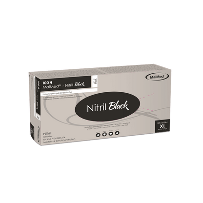 MaiMed-Nitrile Black gants noirs, non stériles, non poudrés et sans latex 100 pièces/boîte