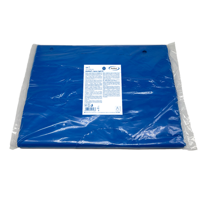 MaiMed-Apron Light PE, tablier en PE 75x120cm bleu, 100 pièces/paquet, bloqué, surface lisse | Paquet (100 pièces)