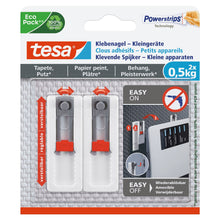 tesa Klebenagel Kleingeräte für Tapeten & Putz, weiß, bis 0,5 kg