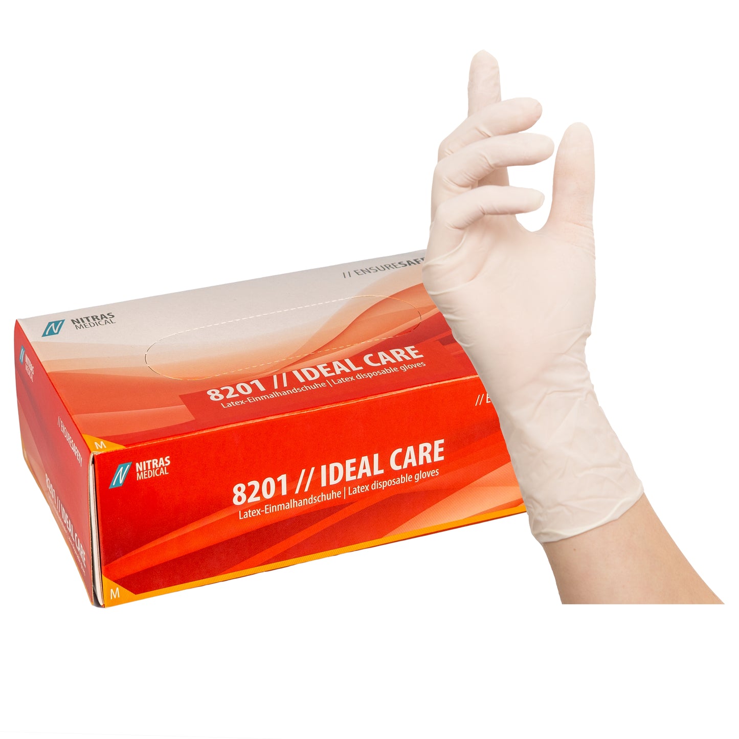 NITRAS IDEAL CARE, gants jetables en latex, blancs