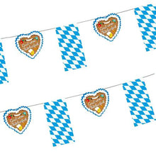 Décorez votre fête bavaroise avec la guirlande de drapeaux en papier PAPSTAR GmbH (4 m) avec drapeau à losanges bleu et blanc et accents de cœur avec "Salutation de l'Oktoberfest" - le sac parfait (1 pièce) pour la décoration de l'Oktoberfest!.