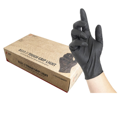 NITRAS TOUGH GRIP LIGHT, gants jetables en nitrile, noirs