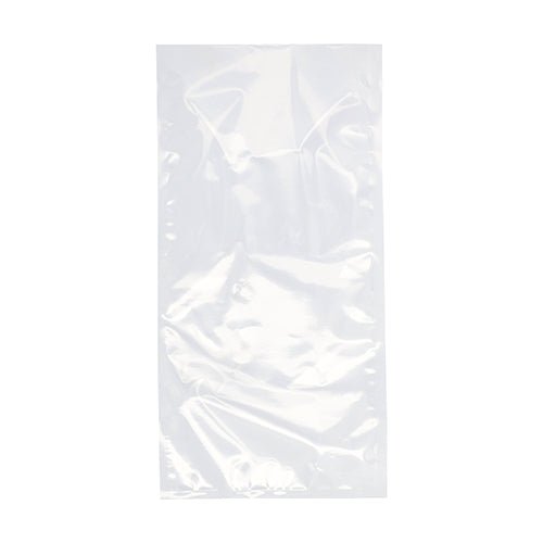 Sur un fond blanc, un sachet à souder Starpak 100 transparent (PA/PE) de Starpak est représenté, idéal pour le stockage sécurisé des aliments avec une machine à vide à cloche.