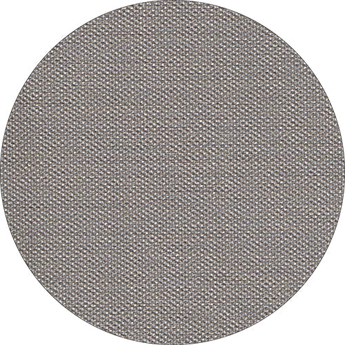Un échantillon circulaire de napperon gris Starpak 20, en non-tissé semblable à du tissu « soft selection plus » (80 x 80 cm) montre un tissage dense et uniforme avec une couleur et une structure uniformes.