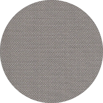 Un échantillon circulaire de napperon gris Starpak 20, en non-tissé semblable à du tissu « soft selection plus » (80 x 80 cm) montre un tissage dense et uniforme avec une couleur et une structure uniformes.
