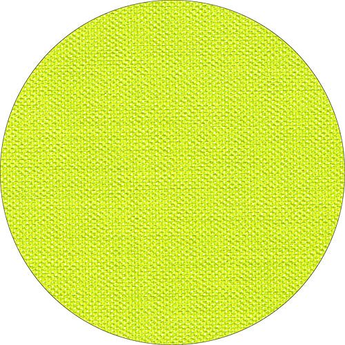 Un gros plan de la nappe Starpak, semblable à du tissu, Vlies "soft selection plus" montre un motif circulaire en tissu structuré jaune-vert vif avec un motif de tissage détaillé.