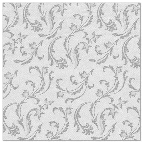 Les PAPSTAR 50 serviettes "ROYAL Collection" 1/4-pli 40 x 40 cm gris de PAPSTAR GmbH sont des serviettes grises élégantes avec un motif discret et répétitif de fleurs délicates et de volutes pour une décoration de table sophistiquée.