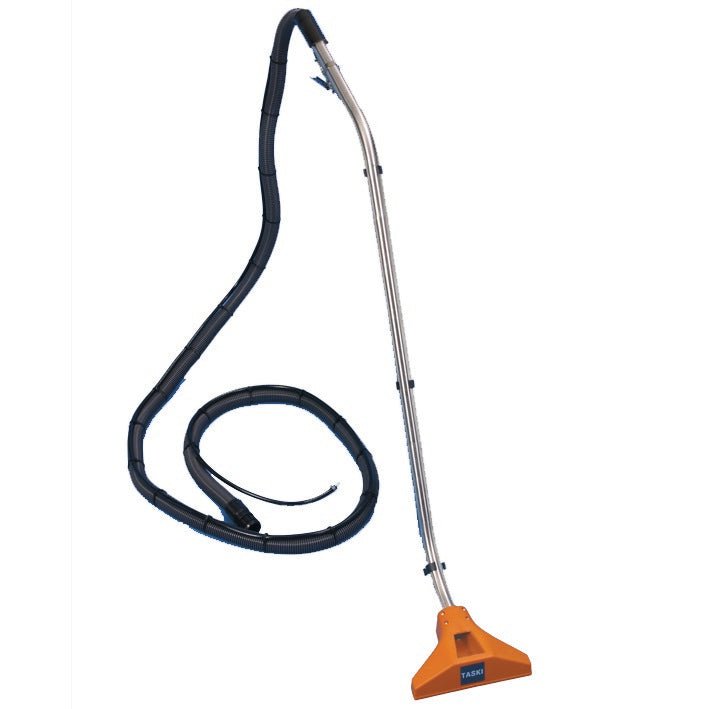 Le kit d'accessoires aquamat 10.1 de Diversey Deutschland GmbH & Co. OHG contient un tuyau de pulvérisation de 3,5 m de long, un tube chromé en 3 parties et une buse rigide - idéal pour le nettoyage professionnel des tapis et des tissus d'ameublement. L'emballage contient un ensemble pour des performances optimales.
