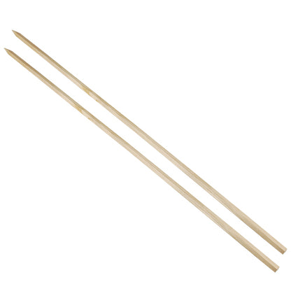 Deux longues PAPSTAR brochettes "pure" (80 cm, idéales pour le poisson sur bâtonnet, 20 pièces) de la société PAPSTAR GmbH sont positionnées en diagonale sur un fond blanc.