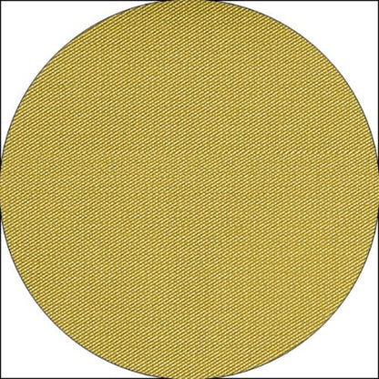 Un gros plan de la nappe Starpak, semblable à du tissu, Vlies "soft selection plus" montre une tache circulaire en tissu jaune avec une structure tissée en diagonale. Le tissu apparaît lisse et densément tissé sur un fond blanc.