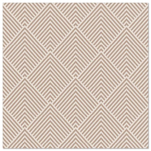 Un tapis carré avec un motif de losanges géométriques répétitifs en beige et crème, inspiré de l'apparence texturée des PAPSTAR 50 serviettes "ROYAL Collection" 1/4-pli 40 x 40 cm marron de PAPSTAR GmbH.