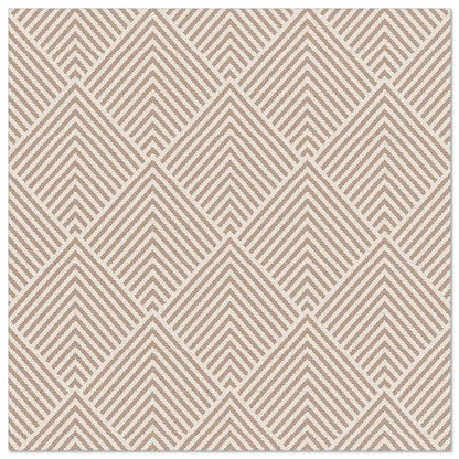 Un tapis carré avec un motif de losanges géométriques répétitifs en beige et crème, inspiré de l'apparence texturée des PAPSTAR 50 serviettes "ROYAL Collection" 1/4-pli 40 x 40 cm marron de PAPSTAR GmbH.