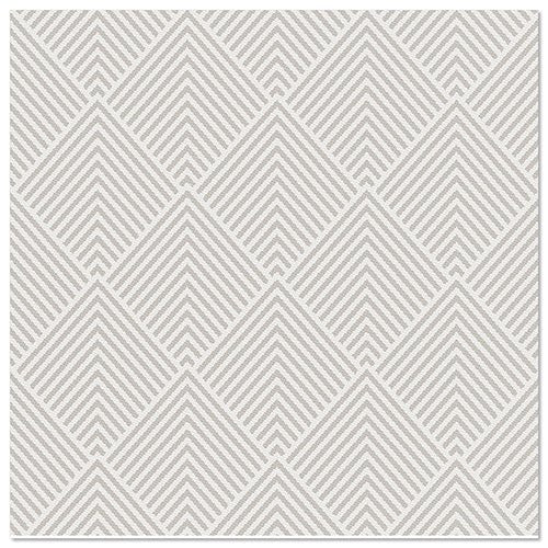 Un motif géométrique répétitif de formes losanges gris clair avec des lignes en chevrons sur fond blanc, idéal pour PAPSTAR 50 serviettes "ROYAL Collection" 1/4-pli 40 x 40 cm gris de PAPSTAR GmbH.