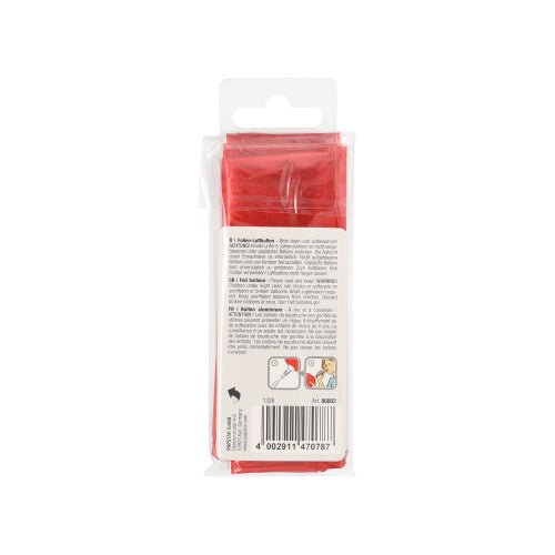Un ballon en aluminium en forme de cœur rouge PAPSTAR (Ø 45 cm, 1 pièce) dans un sac transparent avec instructions, code-barres et mode d'emploi - parfait pour les mariages ou les fêtes. Marque : PAPSTAR GmbH.