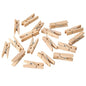 Un paquet de 100 PAPSTAR mini-pinces en bois (3,5 cm), idéal pour les projets de bricolage, de PAPSTAR GmbH, est dispersé sur un fond blanc.