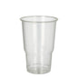 Le gobelet à boisson froide PLA "pure", transparent avec bord mousse (25 pièces) de PAPSTAR GmbH est posé sur un fond blanc et se présente comme un gobelet jetable écologique pour des choix durables.