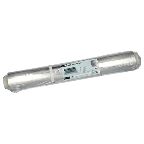 Un rouleau de papier d'aluminium Starpak en vrac de la marque Starpak, dans un emballage avec une étiquette blanche avec les détails du produit, repose sur un fond blanc.