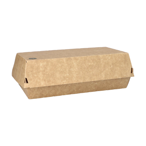 Les boîtes à baguettes PAPSTAR "pure" en carton brun écologique (7,5x10,7x22 cm, 25 pièces) avec couvercle rabattable de PAPSTAR GmbH sont idéales pour une dégustation durable et parfaites pour le stockage de baguettes.