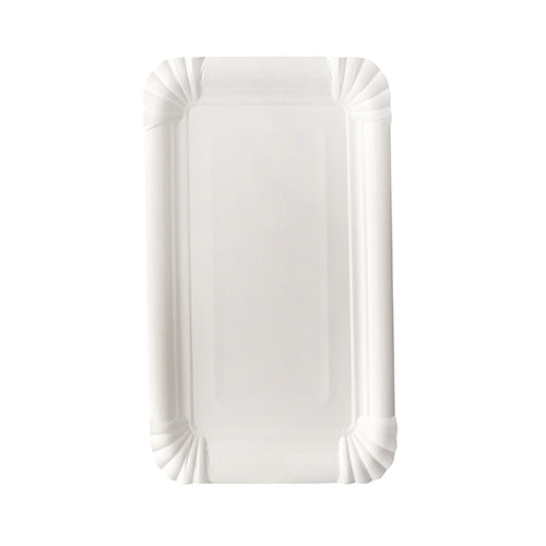 L'assiette en carton PAPSTAR rectangulaire 13x20 cm, blanche, "pure" (12 pièces) de la société PAPSTAR GmbH offre une variante rectangulaire et écologique avec des bords cannelés et des coins arrondis - idéale pour un service festif.