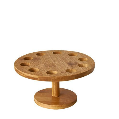Le support pour cornets en bambou rond (Ø 18 cm) de PAPSTAR GmbH offre de la place pour 10 cornets et est idéal pour la présentation élégante de plats et de snacks.