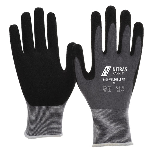 NITRAS FLEXIBLE FIT, gants de montage, gris / noir