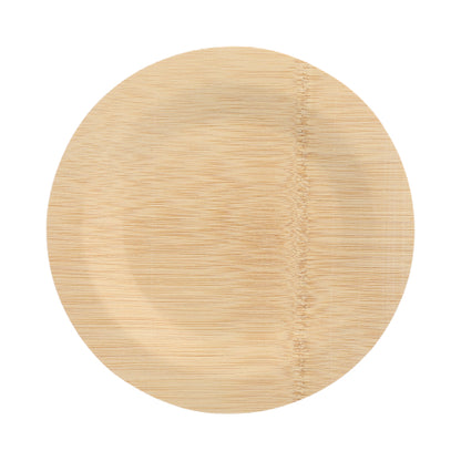 Le PAPSTAR 10 assiettes bambou « pur » rond du PAPSTAR GmbH est une assiette jetable ronde, claire, avec un grain naturel et une couture visible – idéale pour l'utilisation de vaisselle durable et biodégradable.