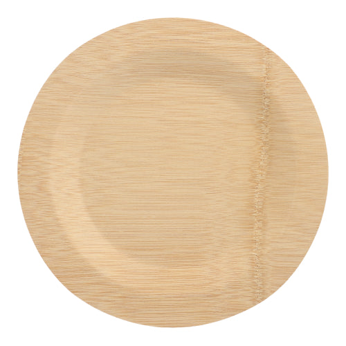 Le PAPSTAR 10 assiettes, bambou « pur » rond du PAPSTAR GmbH est une assiette jetable ronde, brun clair, en bambou biodégradable avec une ligne verticale structurée et offre un choix durable pour une alimentation écoresponsable.