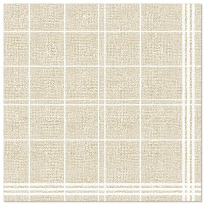 Les PAPSTAR 50 serviettes "ROYAL Collection" 1/4-pli 40 x 40 cm sable de PAPSTAR GmbH sont des serviettes beiges de haute qualité avec une surface texturée et un discret motif à carreaux, idéales pour ceux qui recherchent des serviettes de haute qualité.