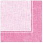 Les PAPSTAR 50 serviettes "ROYAL Collection" 1/4-pli 40 x 40 cm roses de PAPSTAR GmbH ont un design rose légèrement texturé avec un centre plus clair, un bord plus foncé et des lignes blanches brodées - idéales pour des décorations de table élégantes.