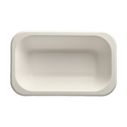 Les PAPSTAR 100 plats scellés de la PAPSTAR GmbH sont des plats jetables blancs, rectangulaires en canne à sucre. Ils disposent de coins arrondis, d'une surface lisse et d'un symbole embossé et d'un numéro au centre pour un emballage écologique.