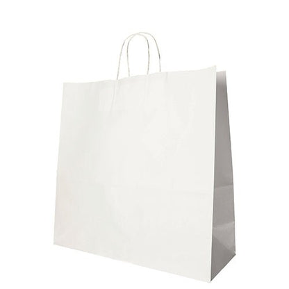 Les PAPSTAR 25 sacs de PAPSTAR GmbH sont de simples sacs en papier blanc avec poignée torsadée, parfaits comme sacs écologiques pour faire des courses ou offrir.
