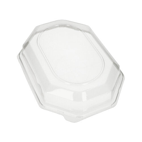 Le couvercle Starpak 10 pour plateaux de service, un couvercle de contenant alimentaire octogonal transparent en PET de Starpak, est illustré sur un fond blanc.