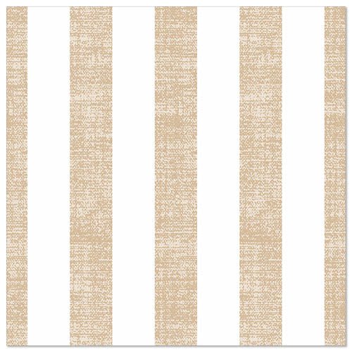 Les PAPSTAR 50 serviettes "ROYAL Collection" 1/4-pli (40x40 cm) de la PAPSTAR GmbH avec leur motif quadrillé de bandes alternées sable-beige et blanches confèrent à chaque table dressée une note élégante et raffinée.