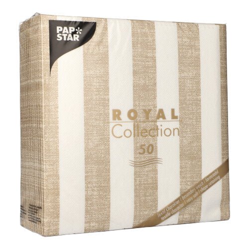 Un paquet de 50 serviettes "ROYAL Collection" PAPSTAR (pliage 1/4, 40 x 40 cm, sable) de PAPSTAR GmbH.