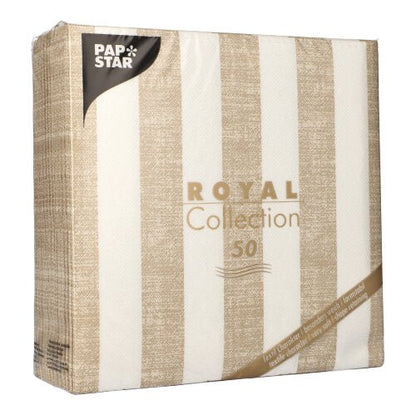 Un paquet de 50 serviettes "ROYAL Collection" PAPSTAR (pliage 1/4, 40 x 40 cm, sable) de PAPSTAR GmbH.