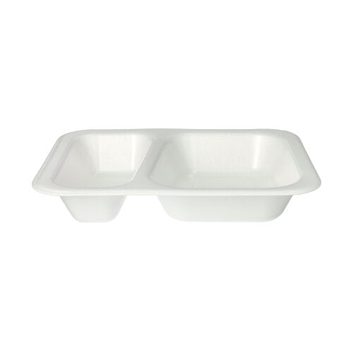 Les Starpak 100 barquettes scellées sont des plateaux XPS blancs rectangulaires avec deux compartiments, idéales pour servir des aliments. Les plateaux jetables de Starpak sont fabriqués en laminé isolé pour une protection optimale des aliments.