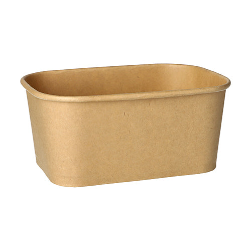 Der PAPSTAR 25 Verpackungsbecher der PAPSTAR GmbH ist ein brauner, rechteckiger Papierbehälter mit abgerundeten Ecken – perfekt für alle, die umweltfreundliche Verpackungen suchen.