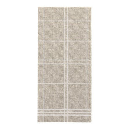 Un tapis rectangulaire beige avec un simple motif en grille blanche, inspiré du design élégant des PAPSTAR 100 serviettes « ROYAL Collection » 1/6-pli (48 x 33 cm) de la PAPSTAR GmbH.