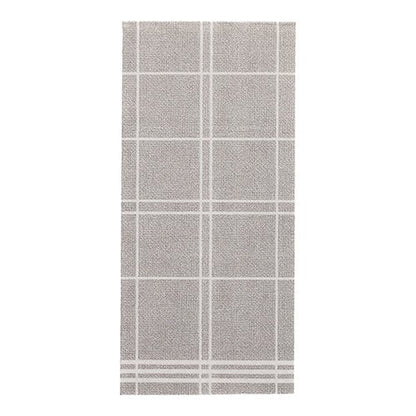 Les 100 PAPSTAR serviettes « ROYAL Collection » de la PAPSTAR GmbH se distinguent par leur motif de galets gris avec une grille blanche de grands et petits carrés, reflétant l'élégance géométrique simple de la collection. Taille : 48 x 33 cm, 1/6-pli.