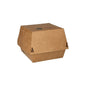 La PAPSTAR GmbH propose avec les 80 boîtes à burger en carton brun « 100 % Fair » une solution d'emballage durable, idéale pour les établissements de restauration respectueux de l'environnement, présentée sur un fond blanc simple.
