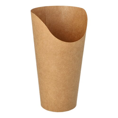 Les PAPSTAR 50 Wrap Cups de PAPSTAR GmbH sont des gobelets en carton brun, en forme de cône, idéaux pour des wraps écologiques lors de fêtes et d'événements, présentés sur un fond blanc.