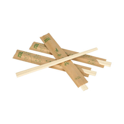 Quatre paires de PAPSTAR baguettes en bois "pure" (21 cm), de PAPSTAR GmbH : deux paires emballées individuellement dans du film, et deux paires croisées sur fond blanc.