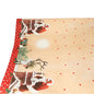 La nappe (papier, 3 m x 1,2 m) de la société PAPSTAR présente un design de Noël avec le Père Noël, des rennes, des cheminées sur le bord et un fond beige avec des étoiles rouges et une chute de neige - parfait pour une décoration de fête élégante.