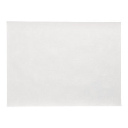 Un ensemble de 100 sets de table, ressemblant à du tissu, en non-tissé "soft selection plus" (30 x 40 cm) de la société PAPSTAR est illustré inutilisé et non étiqueté sur un fond blanc, mettant en valeur sa texture douce et semblable à du tissu ainsi que son design simple, blanc et rectangulaire.