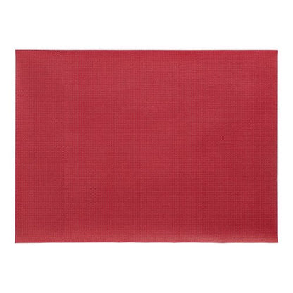 Un set de table rouge rectangulaire PAPSTAR 100 en non-tissé "soft selection plus" (30 x 40 cm), ressemblant à du tissu avec une structure subtile, de la société PAPSTAR, illustré sur un fond blanc.