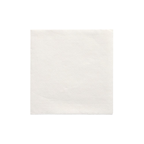 Une seule PAPSTAR serviette 1/4 pli, 24x24 cm, blanche de la "DAILY Collection" (PAPSTAR GmbH) est posée à plat sur un fond blanc et est vue de dessus.